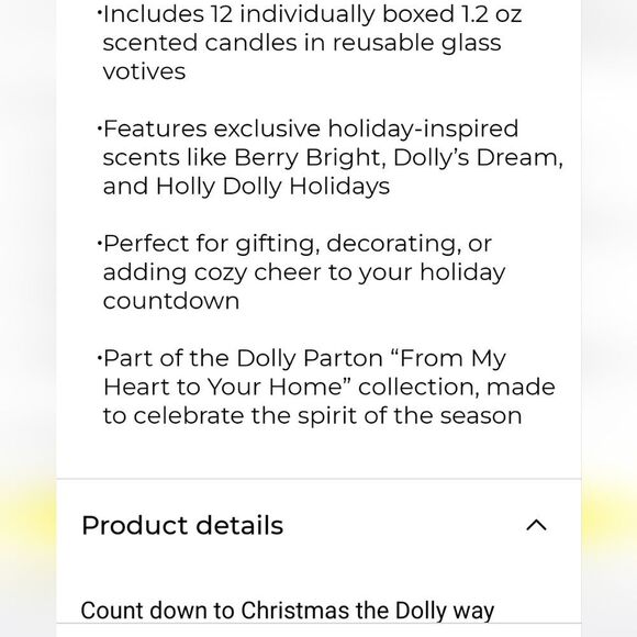 Dolly Parton Holly Dolly 12 Days Of Christmas Candle Advent Calendar - Picture 4 of 7